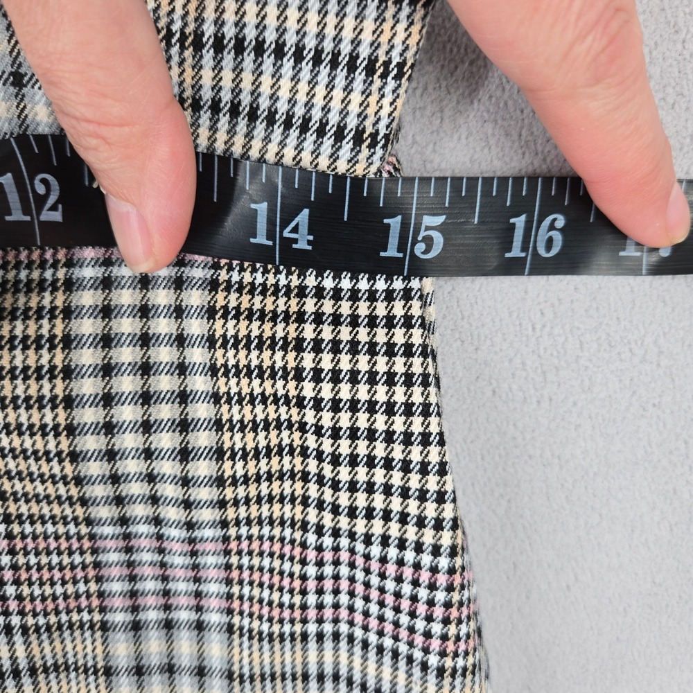 GB Womens Plaid Mini Dress Square‎ Neck Bodycon Academic Preppy Slit Hem - Picture 7 of 11